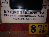 1998 Season Pass Sign