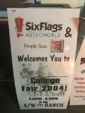 Six flags Astroworld college fair 2004 2x4 plastic sign