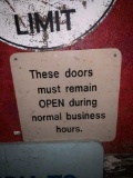 Doors Must Remain Open Sign