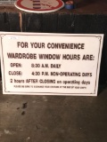 For Your Convenience Wardrobe Window Hours