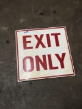 Exit only 1ft 8in x 1ft 8 1/2in plastic sign