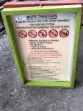 Tazs Twister ride safety and instructional sign