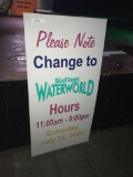 SixFlags WaterWorld change in hours sign