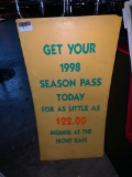 1998 Season Pass Sign