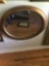 Vintage oval wood and glass mirror