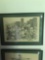 Vintage drawing of downtown Houston in frame