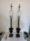 Pair of large bro zen table lamps with shades