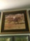 Original artist photograph of thoroughbred race in vintage frame
