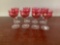 Set of 8 Blown Glass Cordial Glasses