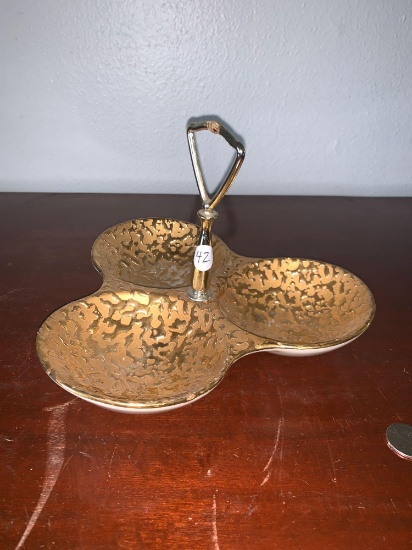 Ceramic and gold-leaf Candy Dish