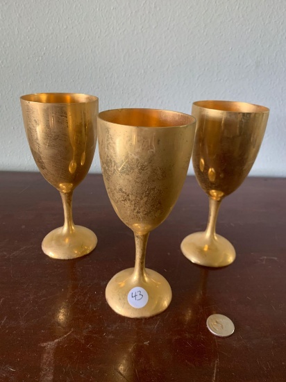 Gold-plated silver goblet set