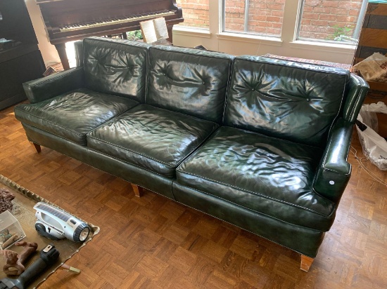 Hickory Chair Company Vintage Leather Sofa