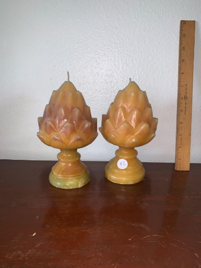 Pair of vintage decorative candles