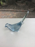 Carved glass bird statue