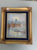 Signed oil on canvas painting in frame