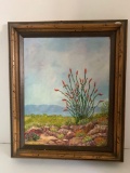 Original Annie Meeks oil on canvas framed painting Texas