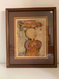 Framed Boulanger signed print vintage