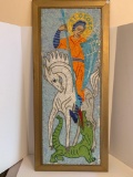 Inlaid mosaic picture mid modern 1950s