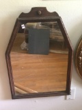 Vintage wood and glass mirror