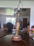 Large vintage brass table lamp