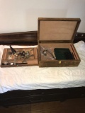 Jewelry box with various watches and jewelry