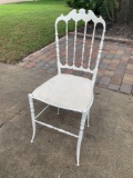 Brass chair painted white