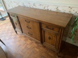 Solid Wood Mid-century Buffet Table With Contents