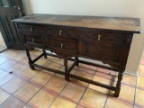 Vintage Solid Oak Buffet Table