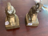 Bronze Elephant Bookend Set