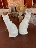 Pair Of Ceramic Siamese Cat Statuettes