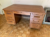 Vintage Solid Wood Teachers Desk