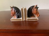 Pair of Ceramic Hand-Painted Equine Bookends