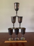 Set of 6 Wm Rogers 395 Silverplated Goblets