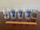 Lot of 5 Vintage Kentucky Derby Glasses