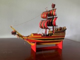 Hand built and Painted Wooden Ship Model