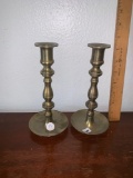 Pair Of Brass Candlestick Holders