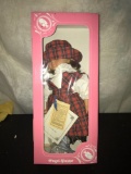 NIB Angel Buppe Porcelain Doll With stand