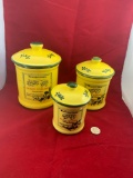 Handpainted Vintage Kitchen Jars With Lids