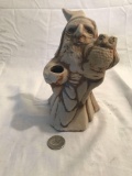 Clay Figurine of Wizard with Owl