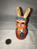 Handpainted Wood Vessel With Stopper