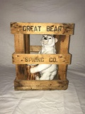 Vintage Great Bear Spring Company Bear in Crate