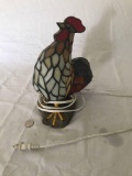 Stained Glass Rooster Lamp