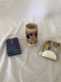 Vintage Handpainted Stein and Airline Playing Cards