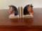 Pair of Ceramic Hand-Painted Equine Bookends