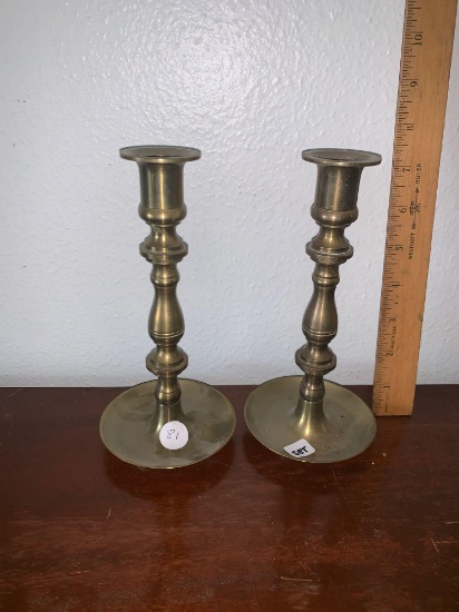 Pair Of Brass Candlestick Holders