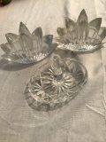 Crystal ring holder and two decorative bowls