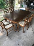 Vintage Mid-Century Dinette Set Table and Six Chairs