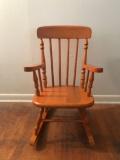 Wood juvenile rocking chair