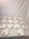 Qty of 14 Meito China Shadow Pattern Dinner Plates