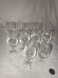 Set of 8 cordial glasses and 2 additional glasses